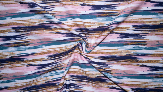 Brushstroke DBP Print #191 Double Brushed Polyester Spandex Apparel Stretch Fabric 190 GSM 58"-60" Wide By The Yard