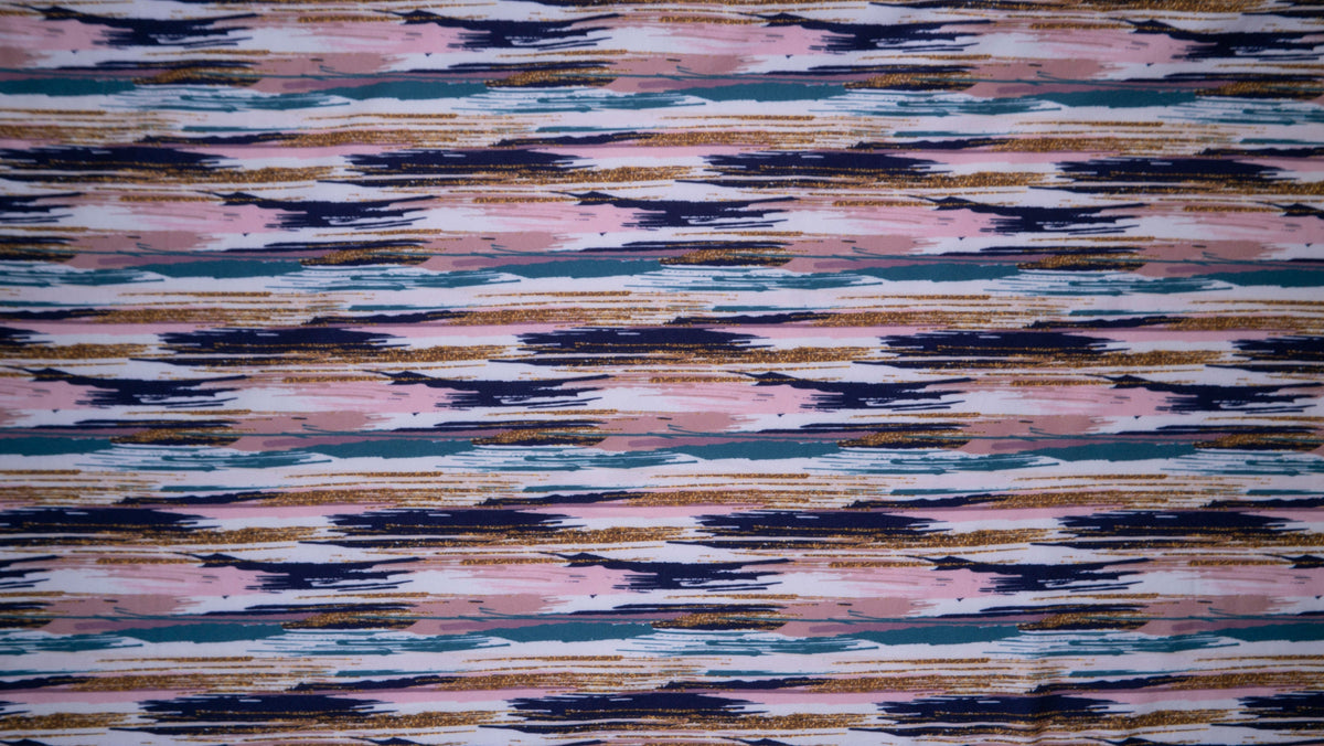 Brushstroke DBP Print #191 Double Brushed Polyester Spandex Apparel Stretch Fabric 190 GSM 58"-60" Wide By The Yard