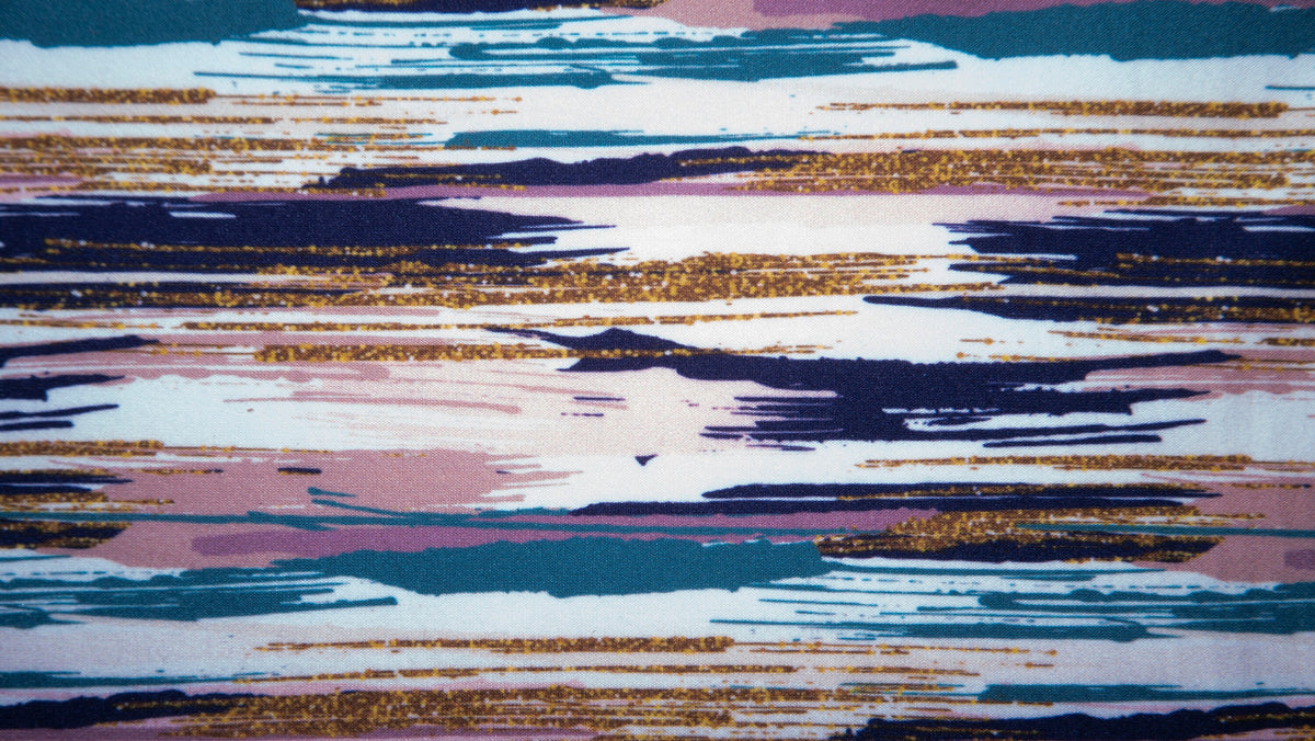 Brushstroke DBP Print #191 Double Brushed Polyester Spandex Apparel Stretch Fabric 190 GSM 58"-60" Wide By The Yard