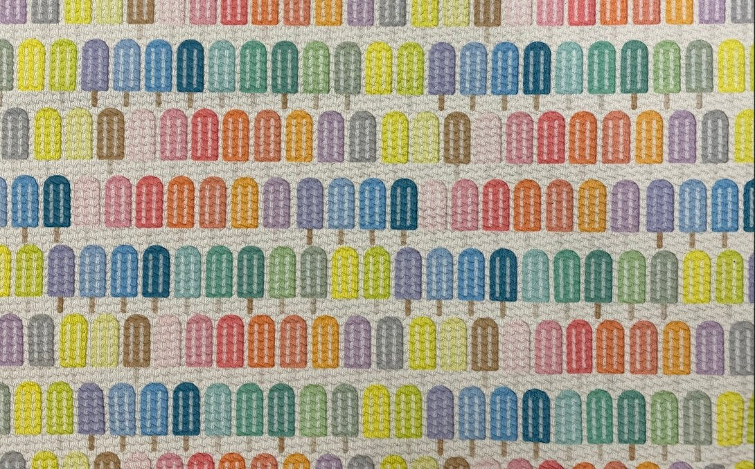 Popsicle Bullet Print #364 Ribbed Scuba Techno Double Knit 2-Way Stretch Poly Spandex Apparel Craft Fabric 58"-60" Wide BTY