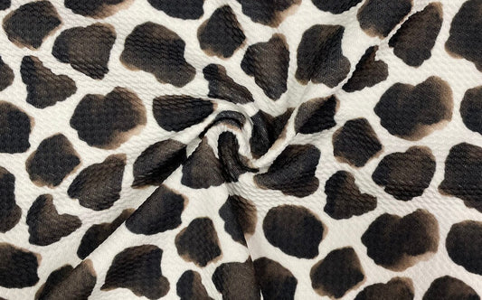 Watercolor Cow Spot Bullet Print #394 Ribbed Scuba Techno Double Knit 2-Way Stretch Poly Spandex Apparel Craft Fabric 58"-60" Wide BTY
