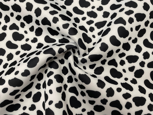 Cow Spot Super Scuba Print #04 Techno Double Knit  2-Way Stretch Fabric Polyester Spandex Apparel Craft Fabric 58"-60" Wide By The Yard