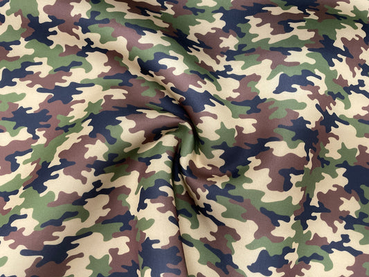 Camouflage Super Scuba Print #05 Techno Double Knit  2-Way Stretch Fabric Polyester Spandex Apparel Craft Fabric 58"-60" Wide By The Yard