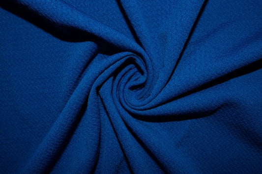 Royal #27 Bullet Ribbed Scuba Techno Double Knit 2-Way Stretch Polyester Spandex Apparel Craft Fabric 58"-60" Wide By The Yard