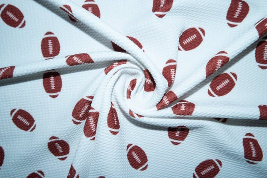 Football Bullet Print #71 Ribbed Scuba Techno Double Knit 2-Way Stretch Poly Spandex Apparel Craft Fabric 58"-60" Wide BTY