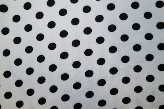 White Polkadot Liverpool Scuba Print #83 Double Knit Solid 2-Way Stretch Polyester Spandex 58"-60" Wide By The Yard