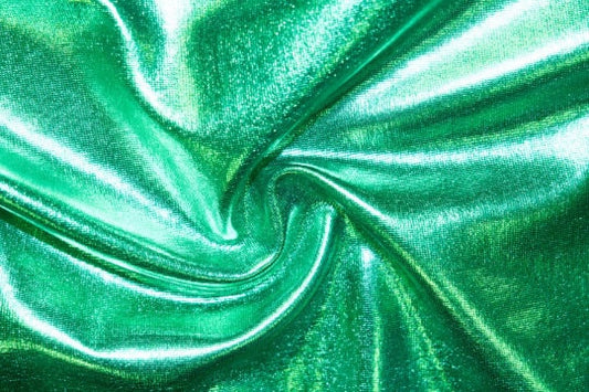 Shiny Green Pleather Faux Leather Stretch Vinyl Polyester Spandex 190 GSM Apparel Craft Fabric 58"-60" Wide By The Yard