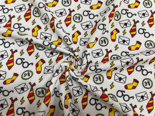 Wizard Bullet Print #417 Ribbed Scuba Techno Double Knit 2-Way Stretch Poly Spandex Apparel Craft Fabric 58"-60" Wide BTY
