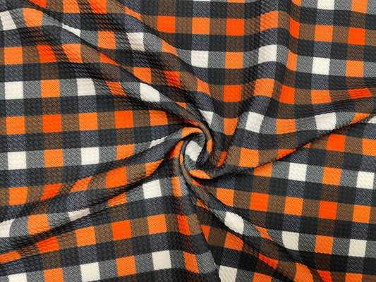 Buffalo Plaid Fall Bullet Print #432 Ribbed Scuba Techno Double Knit 2-Way Stretch Poly Spandex Apparel Craft Fabric 58"-60" Wide BTY