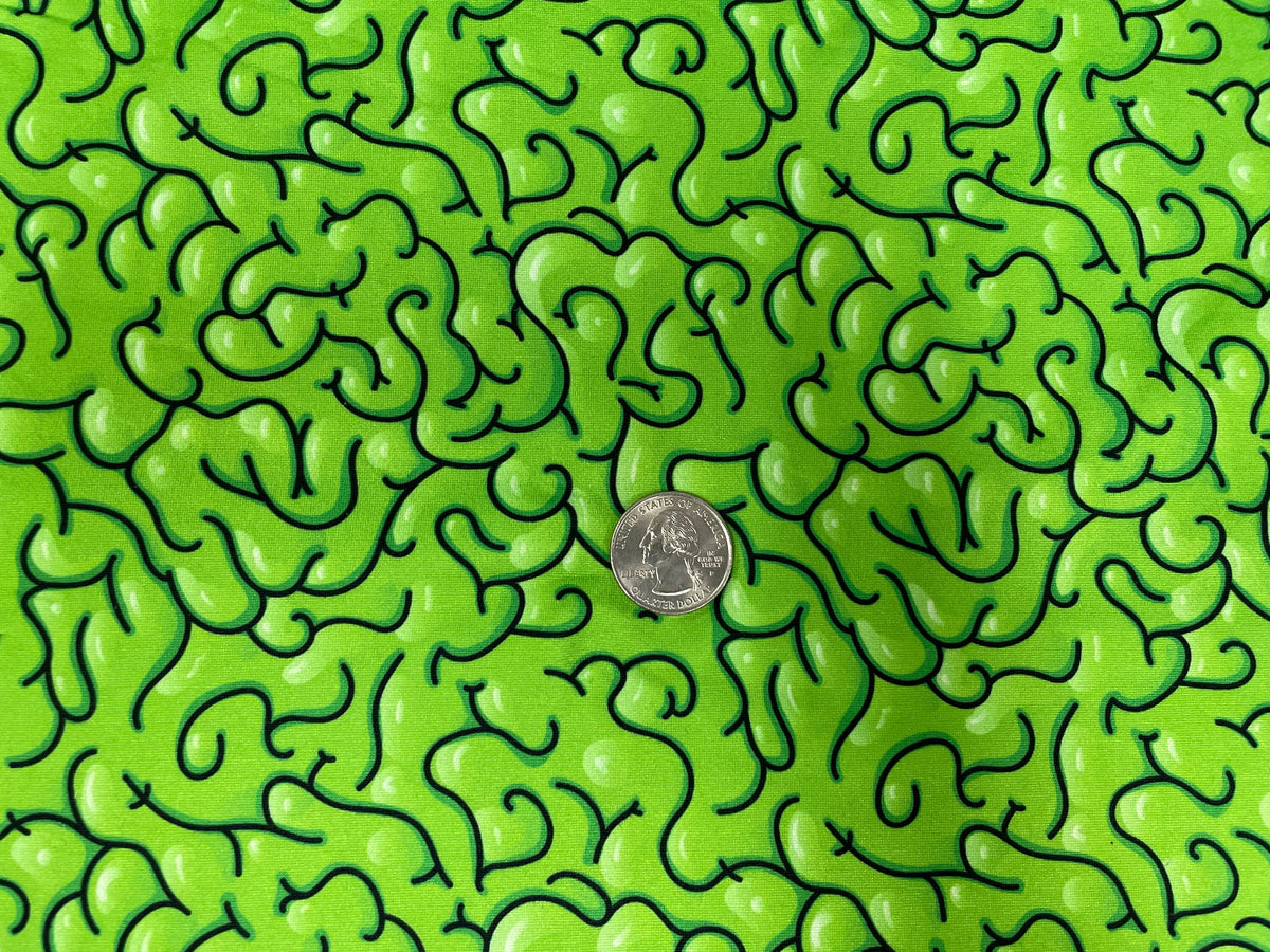 Zombie Brains DBP Print #292 Double Brushed Polyester Spandex Apparel Stretch Fabric 190 GSM 58"-60" Wide By The Yard