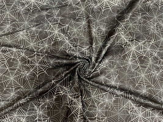 Spider Cobweb DBP Print #305 Double Brushed Polyester Spandex Apparel Stretch Fabric 190 GSM 58"-60" Wide By The Yard