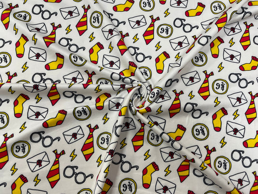 Wizard Harry DBP Print #287 Double Brushed Polyester Spandex Apparel Stretch Fabric 190 GSM 58"-60" Wide By The Yard