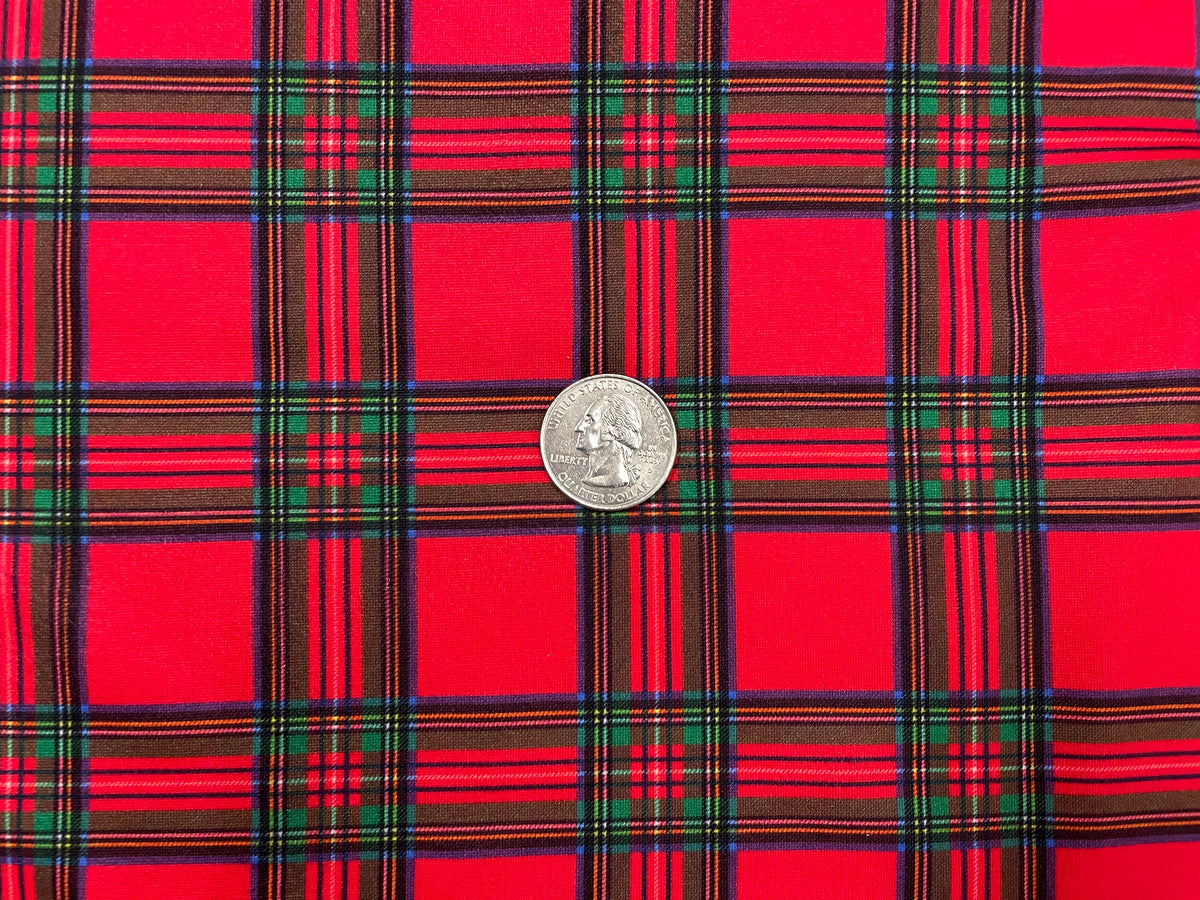 Christmas Tartan Plaid DBP Print #324 Double Brushed Polyester Spandex Apparel Stretch Fabric 190 GSM 58"-60" Wide By The Yard