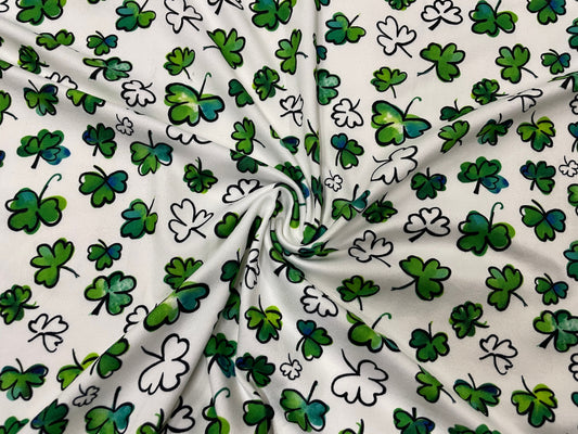 Clover DBP Print #389 Double Brushed Polyester Spandex Apparel Stretch Fabric 190 GSM 58"-60" Wide By The Yard