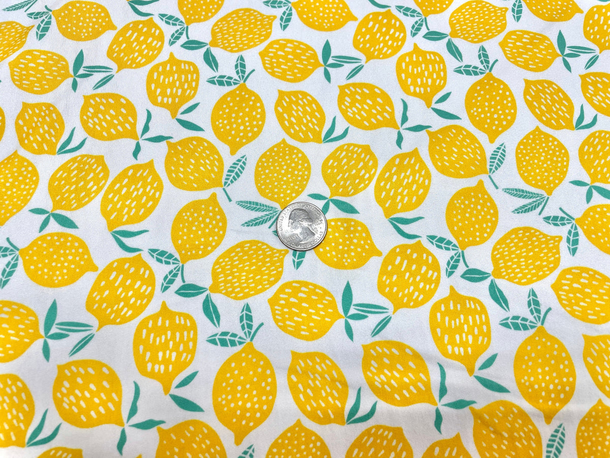 Lemons DBP Print #440 Double Brushed Polyester Spandex Apparel Stretch Fabric 190 GSM 58"-60" Wide By The Yard
