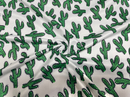 Cacti Cactus DBP Print #442 Double Brushed Polyester Spandex Apparel Stretch Fabric 190 GSM 58"-60" Wide By The Yard