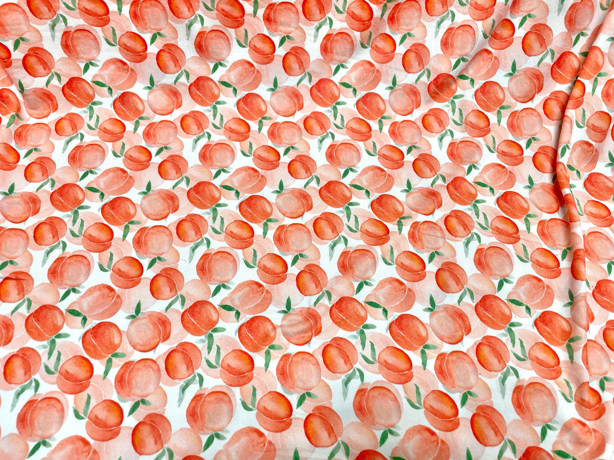 Peaches DBP Print #458 Double Brushed Polyester Spandex Apparel Stretch Fabric 190 GSM 58"-60" Wide By The Yard