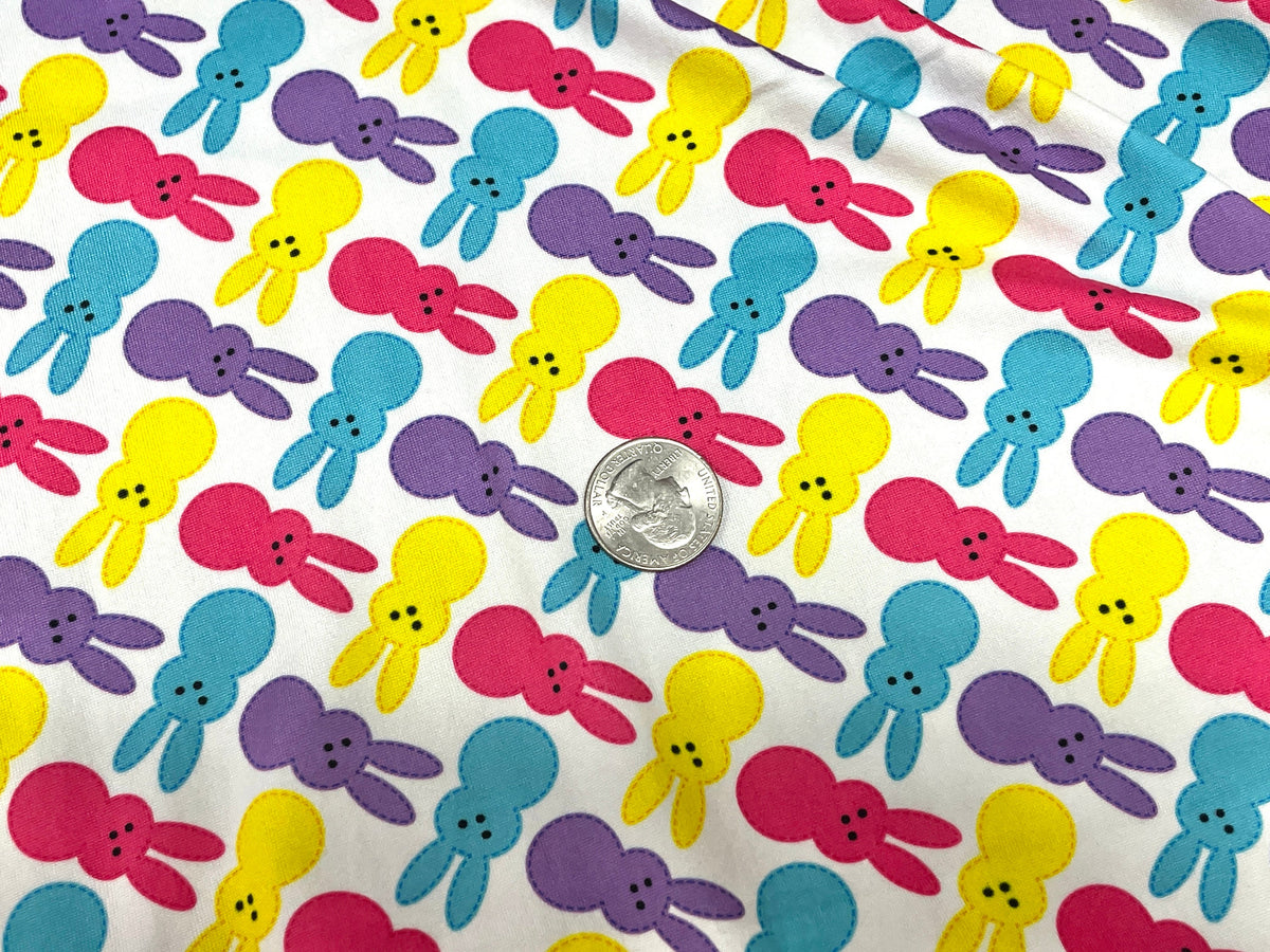 Bunny Peeps DBP Print #431 Double Brushed Polyester Spandex Apparel Stretch Fabric 190 GSM 58"-60" Wide By The Yard
