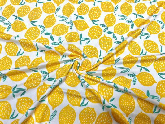 Lemons DBP Print #440 Double Brushed Polyester Spandex Apparel Stretch Fabric 190 GSM 58"-60" Wide By The Yard
