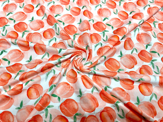 Peaches DBP Print #458 Double Brushed Polyester Spandex Apparel Stretch Fabric 190 GSM 58"-60" Wide By The Yard