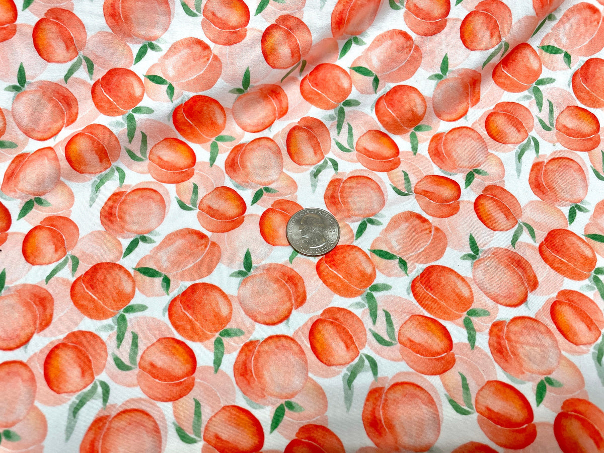Peaches DBP Print #458 Double Brushed Polyester Spandex Apparel Stretch Fabric 190 GSM 58"-60" Wide By The Yard