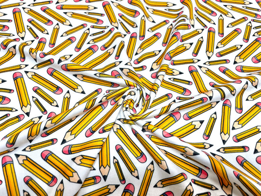 Pencil DBP Print #461 Double Brushed Polyester Spandex Apparel Stretch Fabric 190 GSM 58"-60" Wide By The Yard
