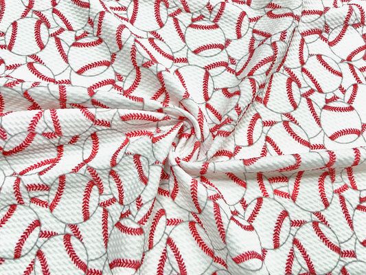 Baseball Bullet Print #503 Ribbed Scuba Techno Double Knit 2-Way Stretch Poly Spandex Apparel Craft Fabric 58"-60" Wide BTY