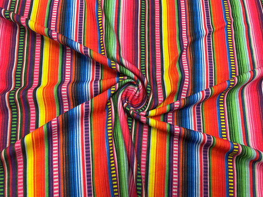 Sarape DBP 4x2 Rib Knit Print #64 Double Brushed Polyester Spandex Stretch 190GSM Apparel Fabric 58"-60" Wide By The Yard