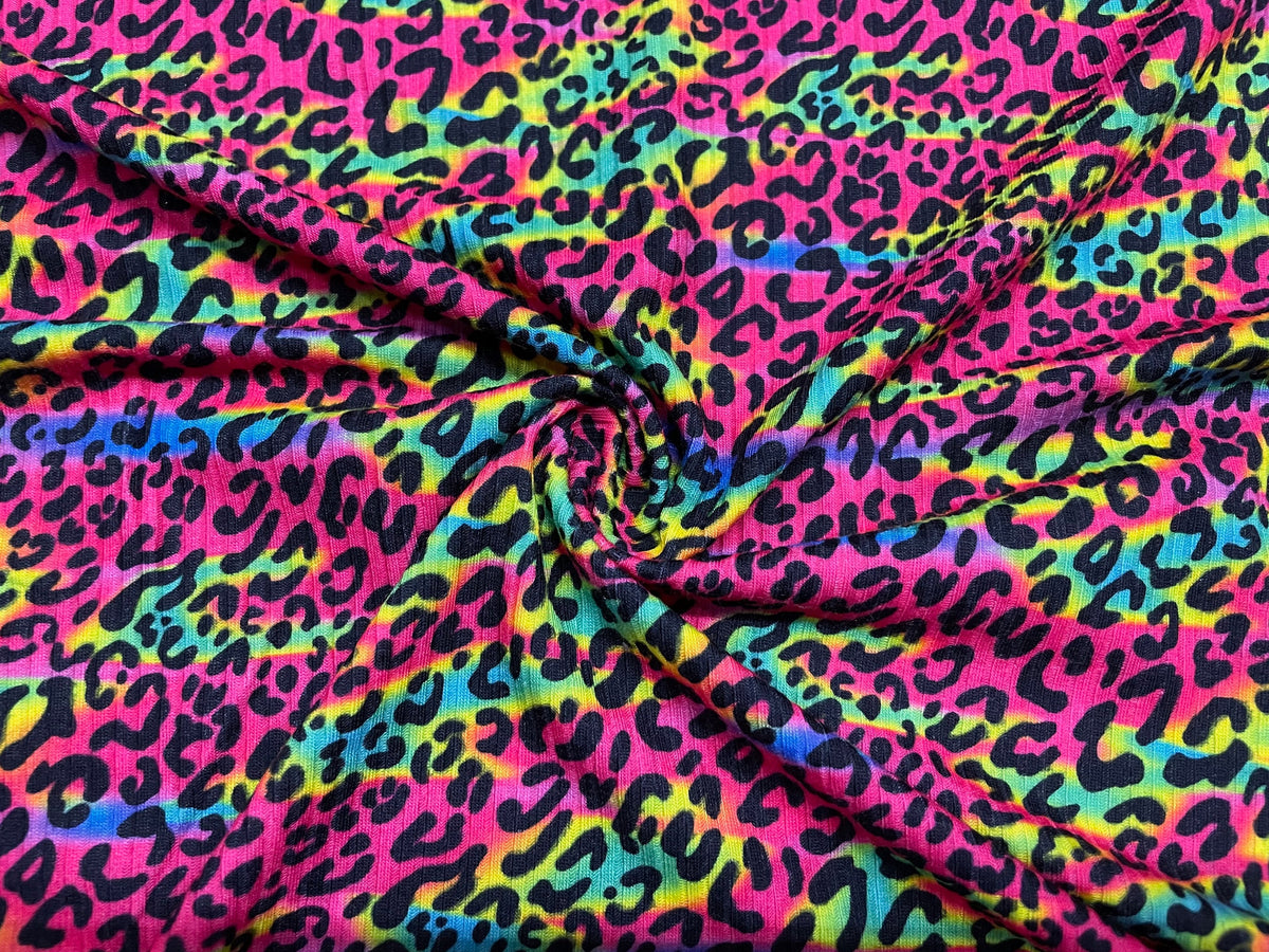 Swimwear Fabric 90's Neon Retro Animal Activewear Print #473 Polyester Spandex Stretch By The Yard