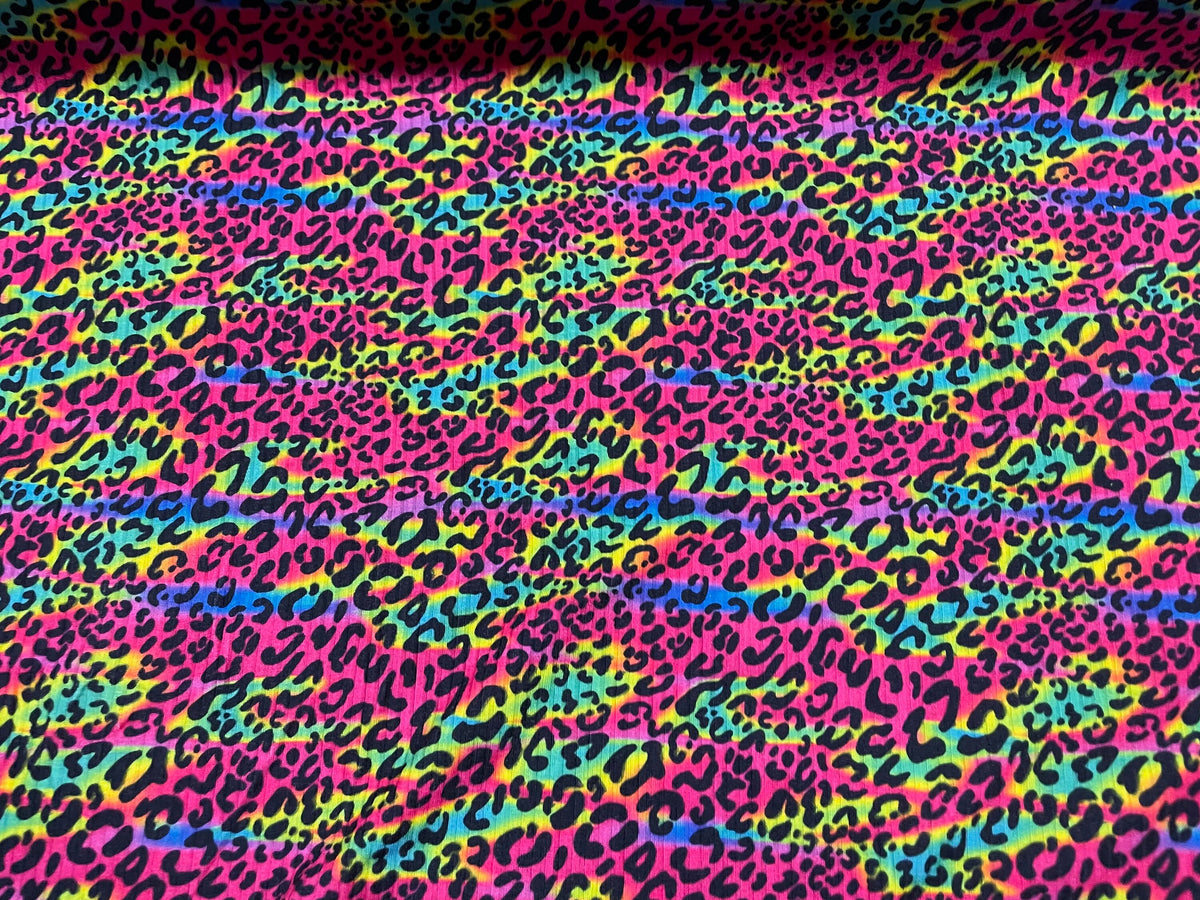 Swimwear Fabric 90's Neon Retro Animal Activewear Print #473 Polyester Spandex Stretch By The Yard
