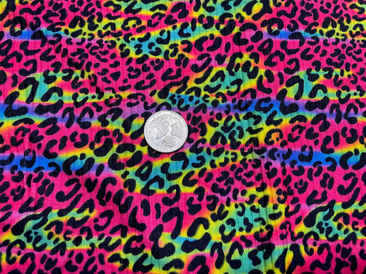 Swimwear Fabric 90's Neon Retro Animal Activewear Print #473 Polyester Spandex Stretch By The Yard