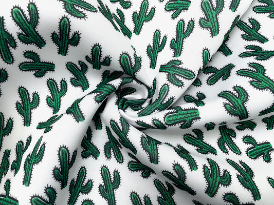 Cactus Super Scuba Techno Print #15 Techno Double Knit 2-Way Stretch Fabric Poly Spandex Apparel Craft Fabric 58"-60" Wide By The Yard