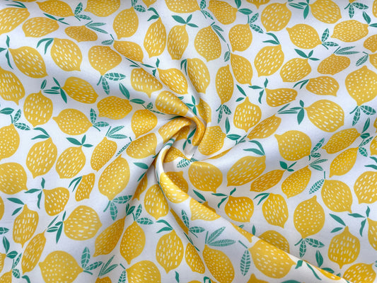 Lemons Super Scuba Techno Print #32 Techno Double Knit 2-Way Stretch Fabric Poly Spandex Apparel Craft Fabric 58"-60" Wide By The Yard
