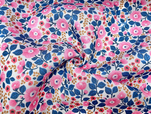 Retro Floral Super Scuba Techno Print #34 Techno Double Knit 2-Way Stretch Fabric Poly Spandex Apparel Craft Fabric 58"-60" Wide By The Yard