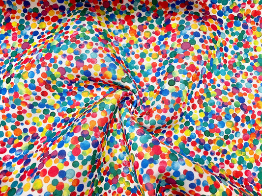 Confetti Dot Super Scuba Techno Print #40 Double Knit 2-Way Stretch Fabric Poly Spandex Apparel Craft Fabric 58"-60" Wide By The Yard