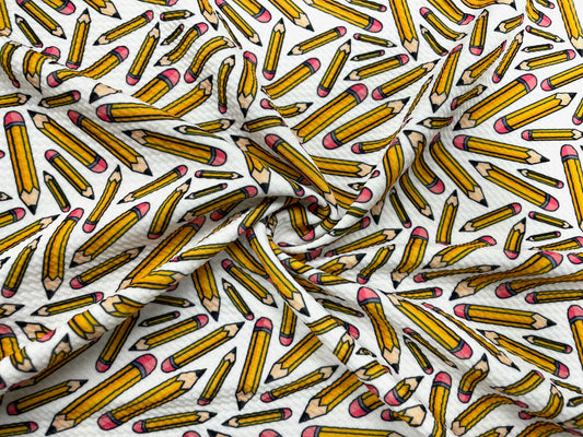 Pencils Bullet Print #551 Ribbed Scuba Techno Double Knit 2-Way Stretch Poly Spandex Apparel Craft Fabric 58"-60" Wide BTY