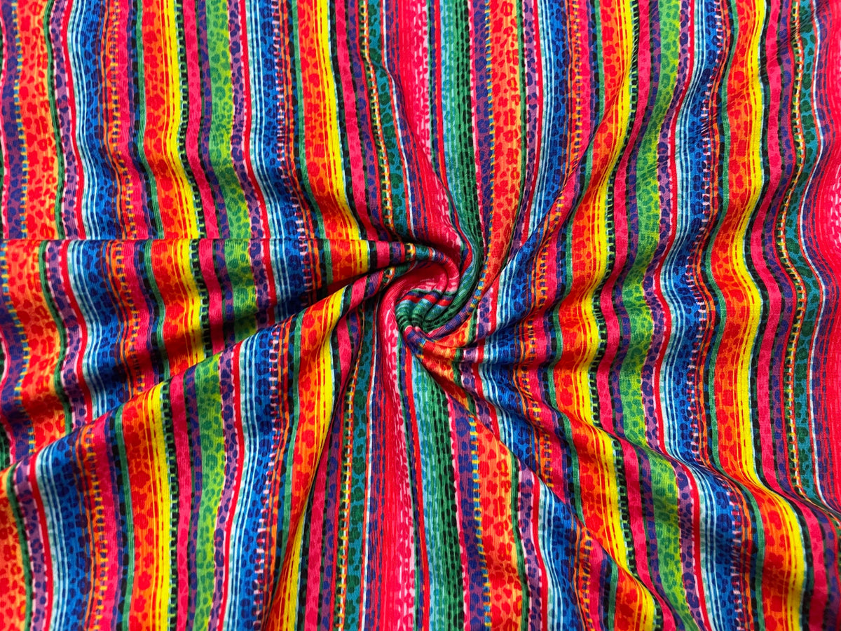 Leopard Serape DBP Print #496 Double Brushed Polyester Spandex Apparel Stretch Fabric 190 GSM 58"-60" Wide By The Yard