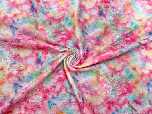 Tie Dye Distressed Denim Print #11 Polyester Rayon Spandex Stretch Apparel Fabric 58"-60" Wide By The Yard