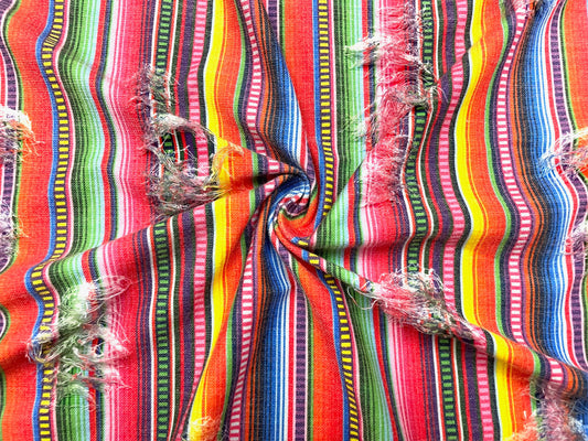 Serape Distressed Denim Print #45 Polyester Rayon Spandex Stretch Apparel Fabric 58"-60" Wide By The Yard