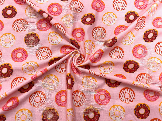 Donut Distressed Denim Print #46 Polyester Rayon Spandex Stretch Apparel Fabric 58"-60" Wide By The Yard