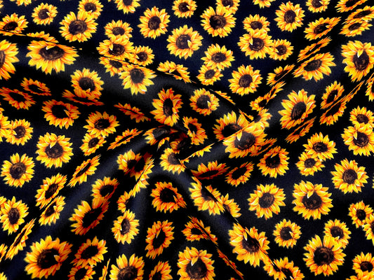 Sunflower Super Scuba Techno Print #19 Techno Double Knit 2-Way Stretch Fabric Poly Spandex Apparel Craft Fabric 58"-60" Wide By The Yard