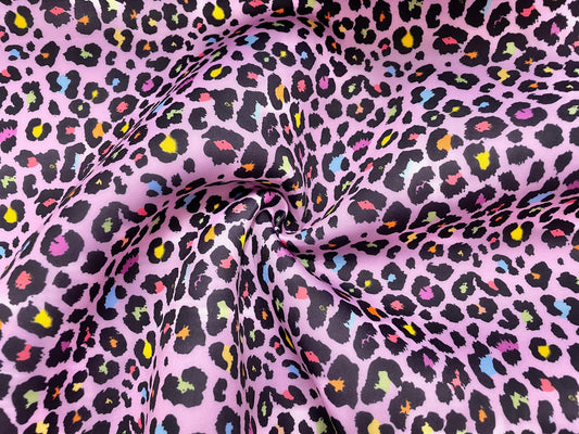 Rainbow Leopard Super Scuba Techno Print #48 Double Knit 2-Way Stretch Fabric Poly Spandex Apparel Craft Fabric 58"-60" Wide By The Yard