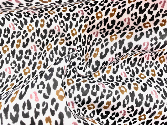 Leopard Glitter Super Scuba Techno Print #50 Double Knit 2-Way Stretch Fabric Poly Spandex Apparel Craft Fabric 58"-60" Wide By The Yard