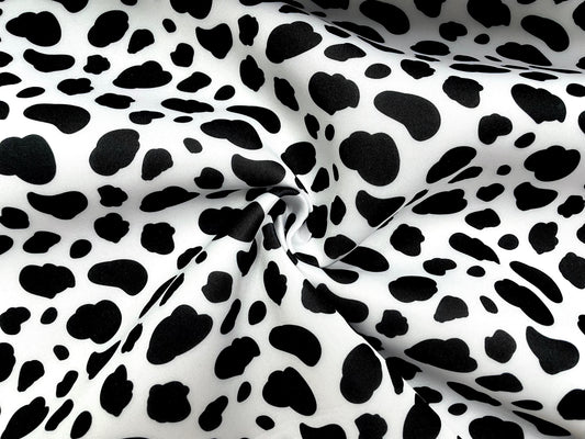 Cow Spot Super Scuba Techno Print #59 Double Knit 2-Way Stretch Fabric Poly Spandex Apparel Craft Fabric 58"-60" Wide By The Yard