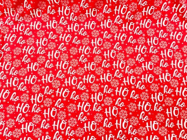 Ho-Ho-Ho DBP Print #632 Double Brushed Polyester Spandex Apparel Stretch Fabric 190 GSM 58"-60" Wide By The Yard