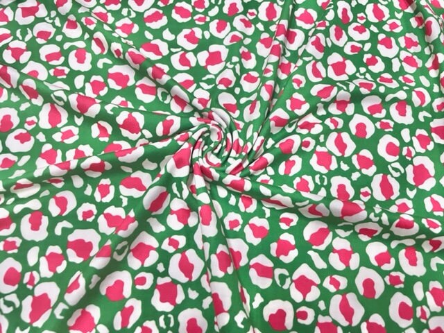 Leopard Christmas Xmas DBP Print #691 Double Brushed Polyester Spandex Apparel Stretch Fabric 190 GSM 58"-60" Wide By The Yard