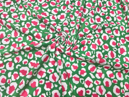 Leopard Christmas Xmas DBP Print #691 Double Brushed Polyester Spandex Apparel Stretch Fabric 190 GSM 58"-60" Wide By The Yard