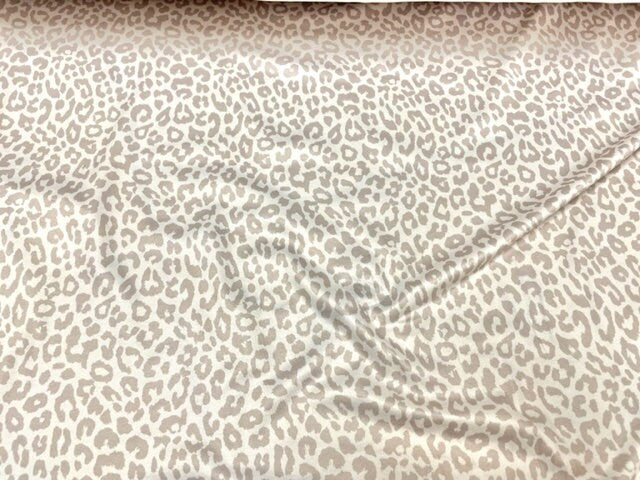 250 GSM DBP Neutral Leopard Animal Print #801 Double Brushed Polyester Spandex Apparel Stretch Fabric 58"-60" Wide By The Yard