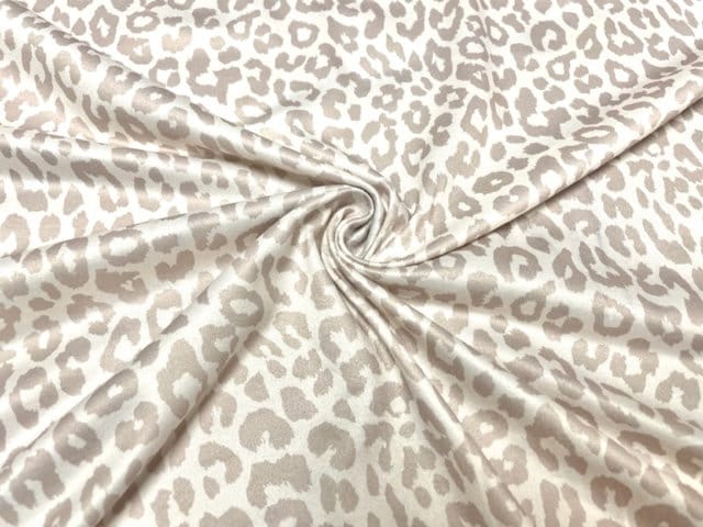 250 GSM DBP Neutral Leopard Animal Print #801 Double Brushed Polyester Spandex Apparel Stretch Fabric 58"-60" Wide By The Yard