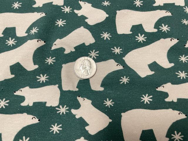 Brittany Frost Designs Polar Bear Cotton Spandex Print #138 230GSM Jersey Knit Stretch Exercise Apparel Fabric 58"-60" Wide By The Yard